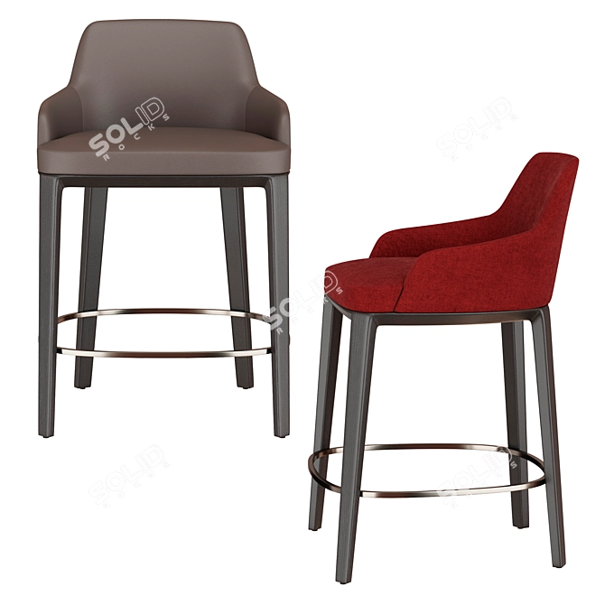 Sleek Sophie Bar Chair 3D model image 3