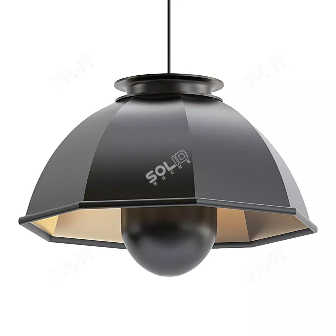 Sleek Steel Pendant Light 3D model image 1