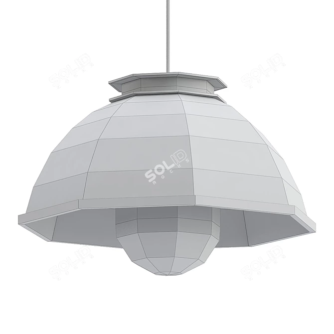 Sleek Steel Pendant Light 3D model image 2