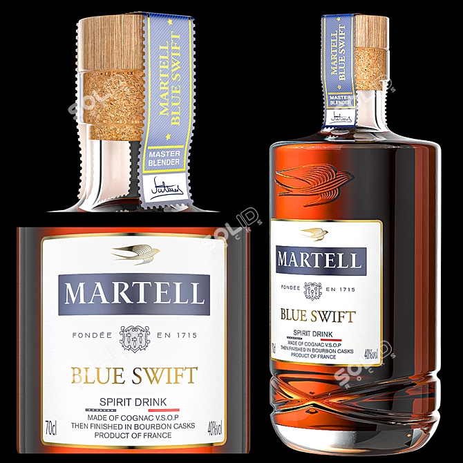 Premium Martell Bottle: Ready for Stunning Visualizations 3D model image 2