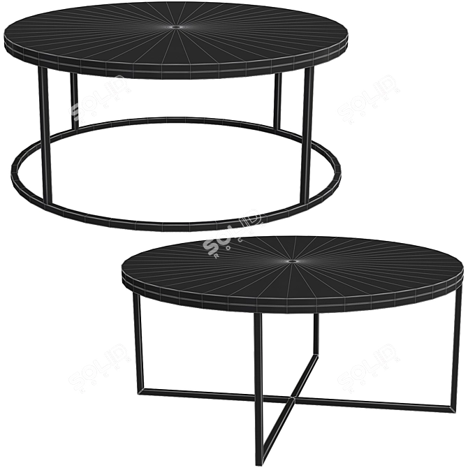  Hollywood Round Coffee Table Set 3D model image 2