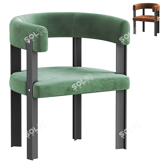 Elegant Baxter T Chair 3D model image 1