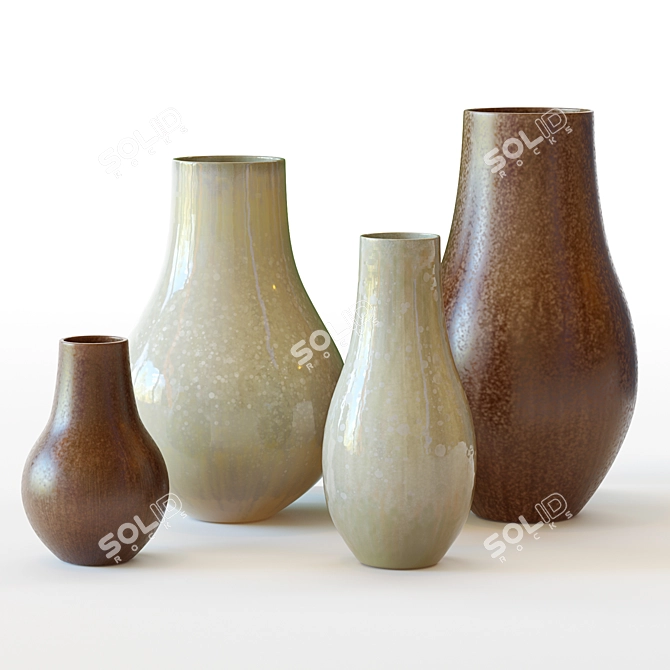 Reactive Glaze Large Floor Vases - West Elm 3D model image 1