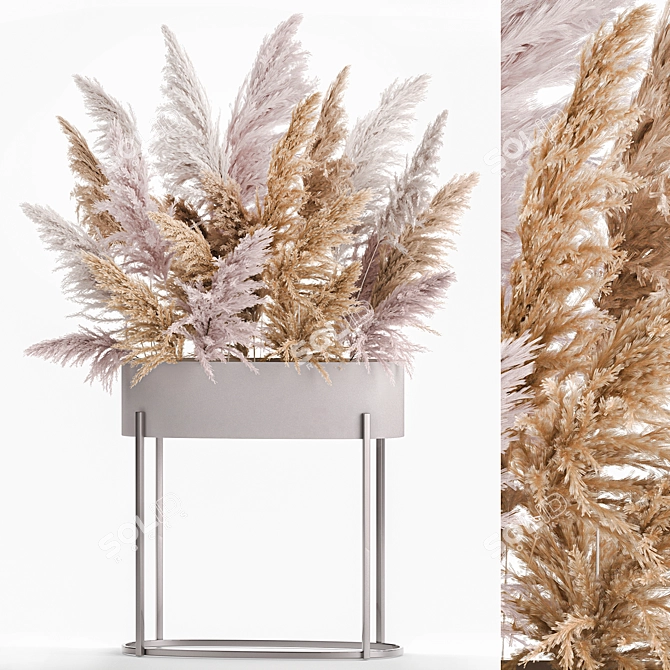 Elegant Reed Bouquet: White Phragmites & Pampas Grass 3D model image 1