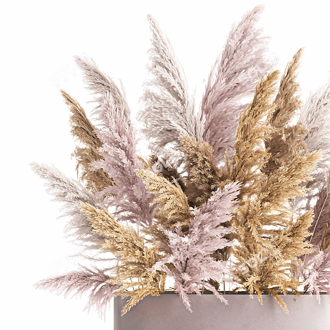 Elegant Reed Bouquet: White Phragmites & Pampas Grass 3D model image 2