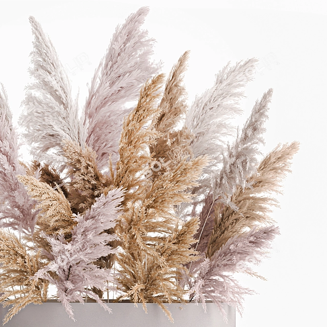 Elegant Reed Bouquet: White Phragmites & Pampas Grass 3D model image 4