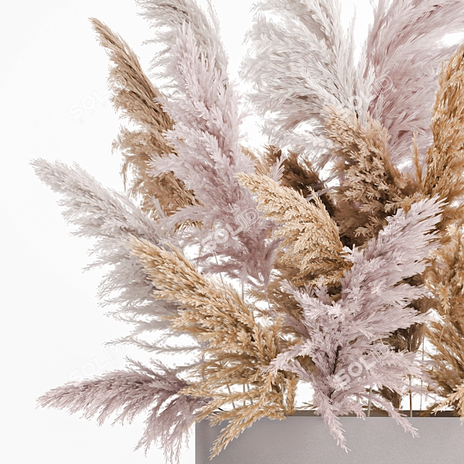 Elegant Reed Bouquet: White Phragmites & Pampas Grass 3D model image 6