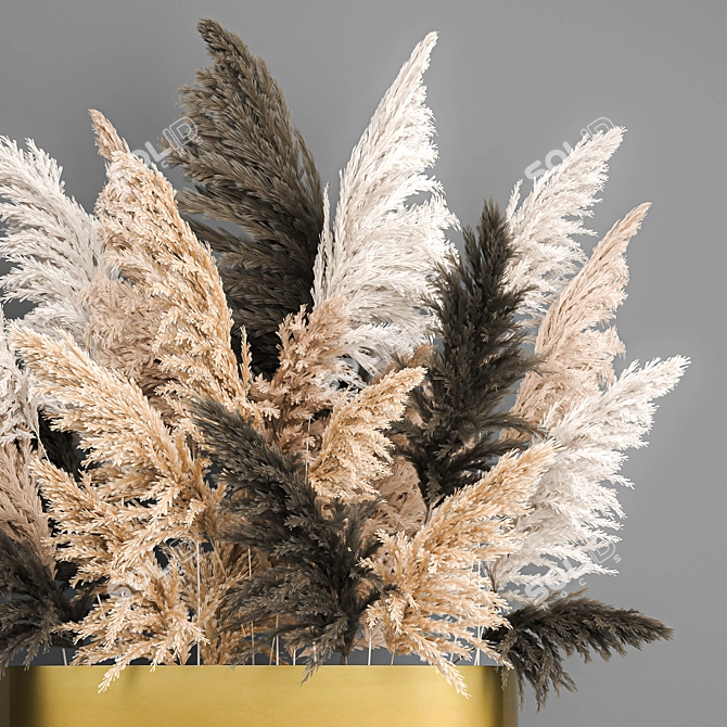 Elegant Dry Reed Bouquet 3D model image 4