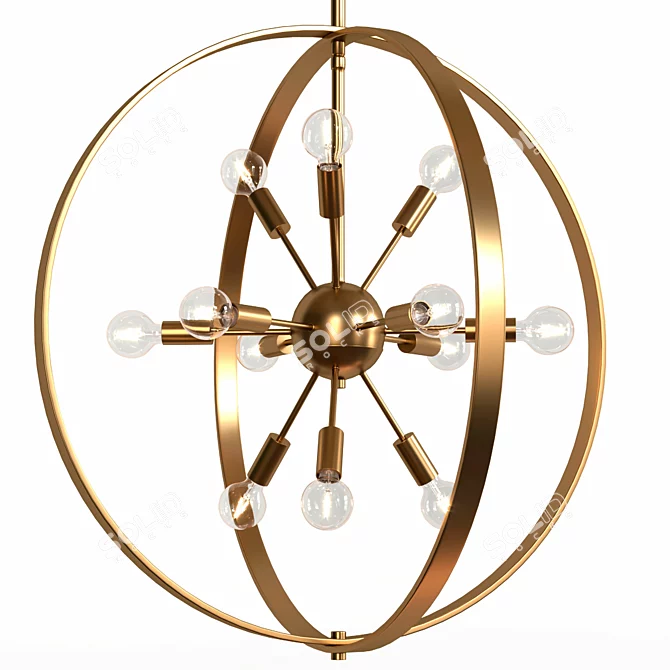 Savoy House Marly Warm Brass Chandelier 3D model image 1