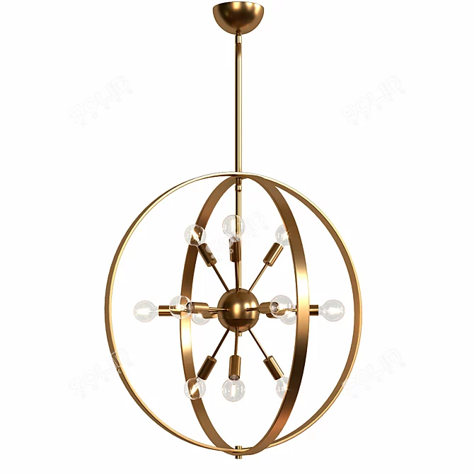 Savoy House Marly Warm Brass Chandelier 3D model image 2