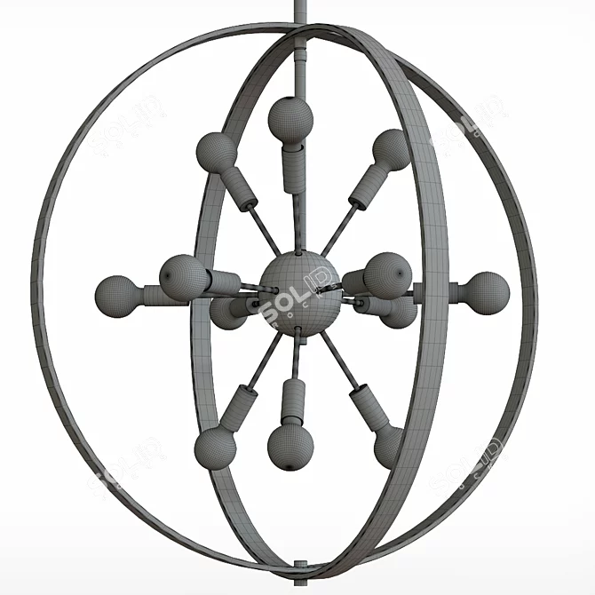 Savoy House Marly Warm Brass Chandelier 3D model image 3
