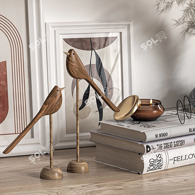 Elegant Decor Shelf Set 3D model image 2