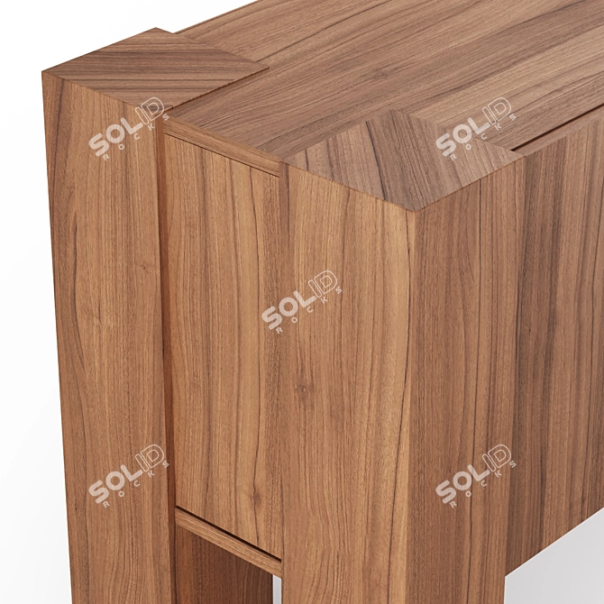 Sobro Walnut Wood Sideboard - Sleek and Spacious 3D model image 4