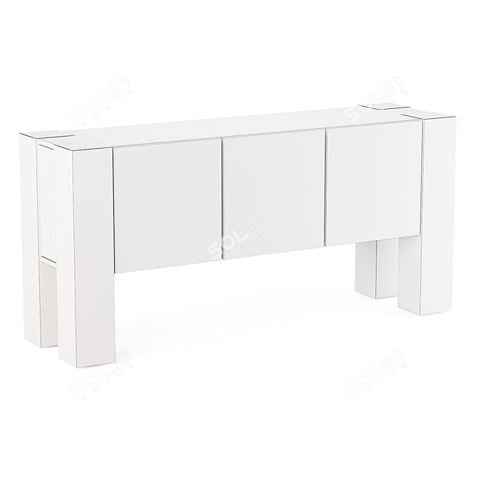 Sobro Walnut Wood Sideboard - Sleek and Spacious 3D model image 6