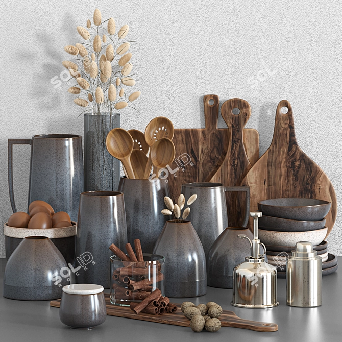 Versatile Kitchen Accessories Set 3D model image 1