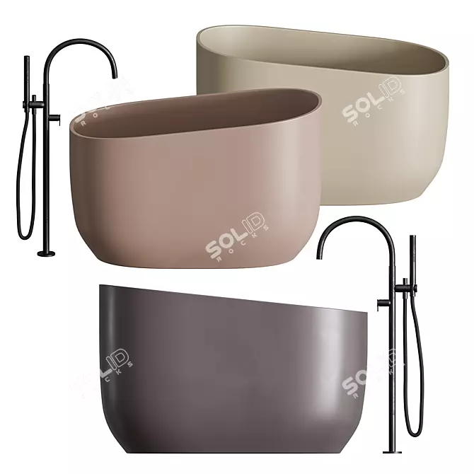 Luxury DIP Bathtub | Ergonomic Design 3D model image 4