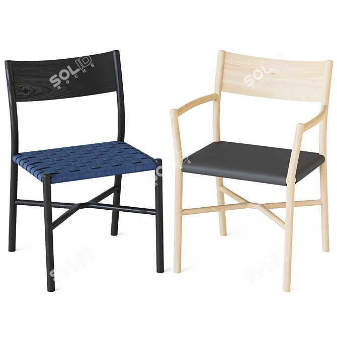 Wicker Ariake Chair: Stylish and Versatile 3D model image 1