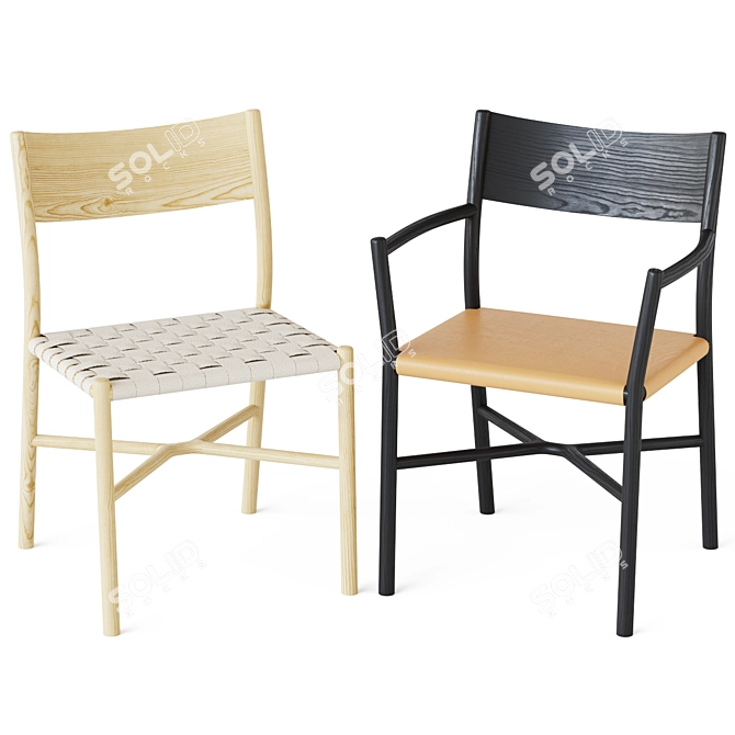 Wicker Ariake Chair: Stylish and Versatile 3D model image 2