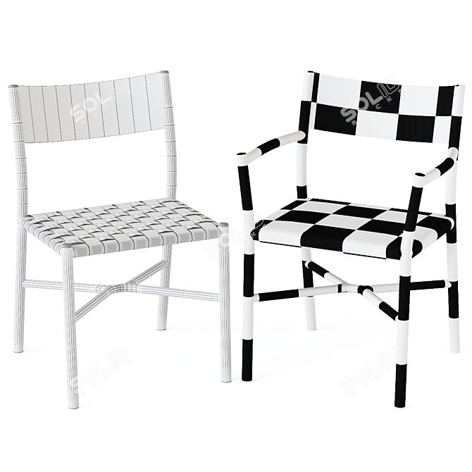 Wicker Ariake Chair: Stylish and Versatile 3D model image 4