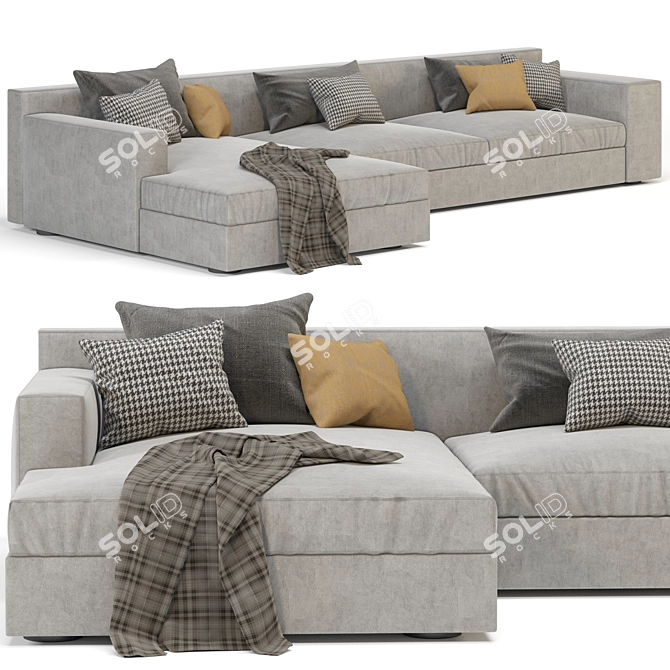 Elegant Verzelloni Holden Lounge Sofa 3D model image 1