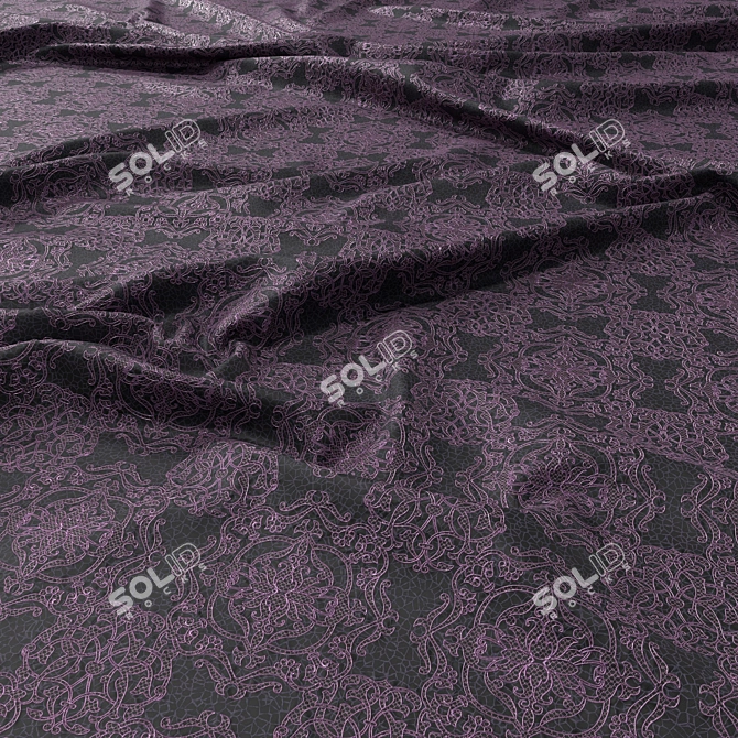 Elegant Lace Embroidery: 4K PBR PNG 3D model image 7