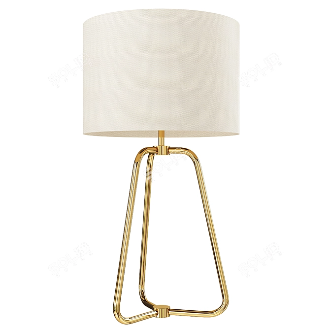 Luxury Brass LED Table Lamp 3D model image 1