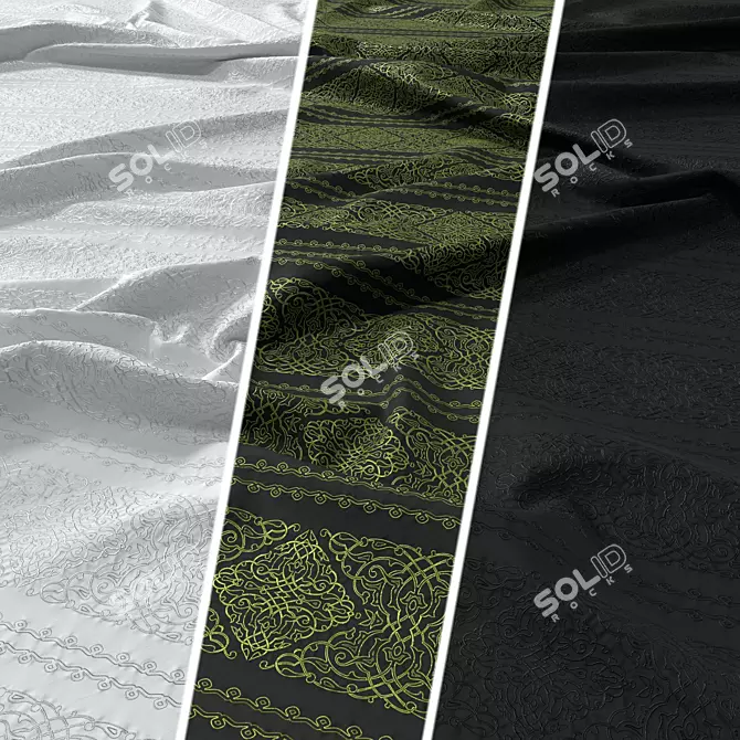 Elegant Lace Embroidery: 10 Patterns | 4K Quality 3D model image 7