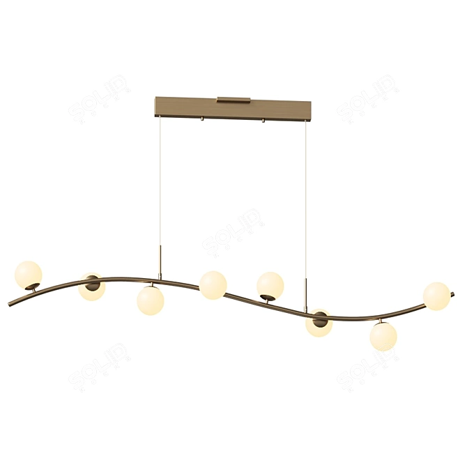 Patrizia LED Linear Suspension Light: Organic Elegance in Your Space 3D model image 1