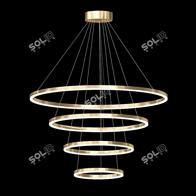 Elegant Frame Chandelier 3D model image 2