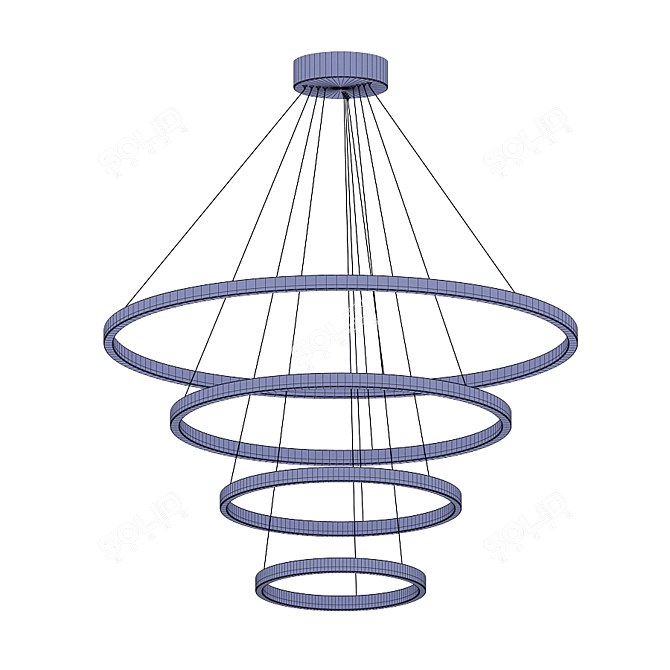 Elegant Frame Chandelier 3D model image 4