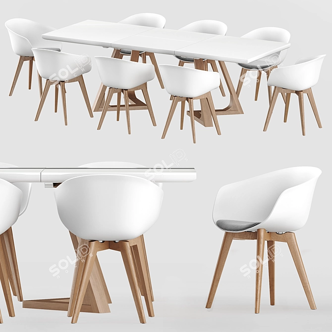 Elegant Dining Set: Libra Soft Chair & Avalon Table 3D model image 1
