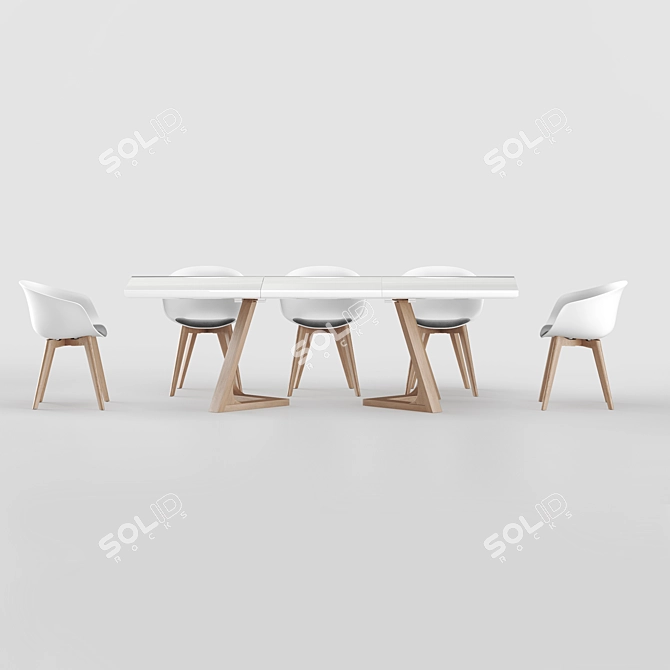 Elegant Dining Set: Libra Soft Chair & Avalon Table 3D model image 5