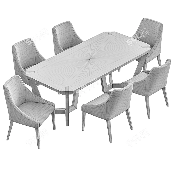 Modern Mode Dining Chair and Coral Table Set 3D model image 7