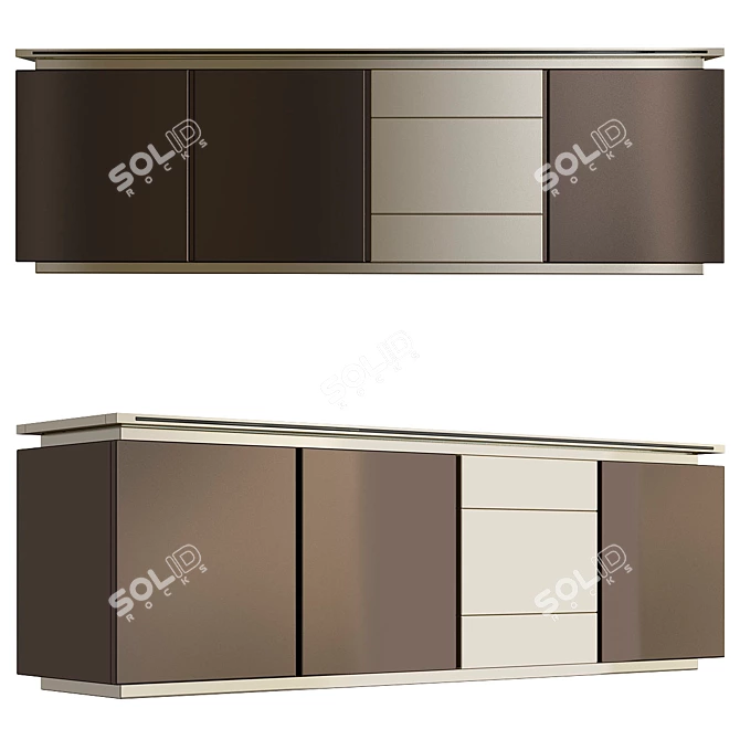Vintage Parioli Sideboard: Mid-century Elegance 3D model image 1