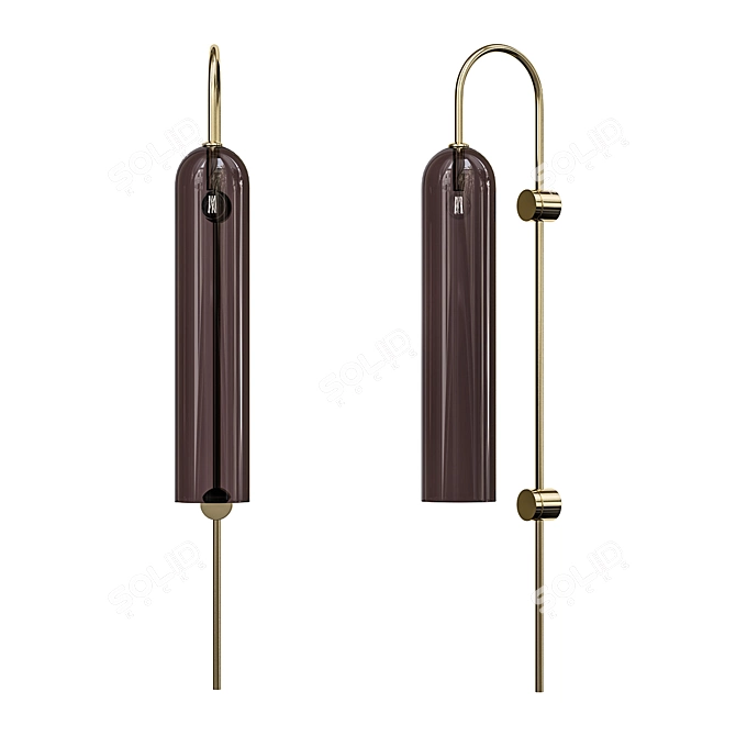 Articol Float Wall Sconce: Sleek Black Design 3D model image 1