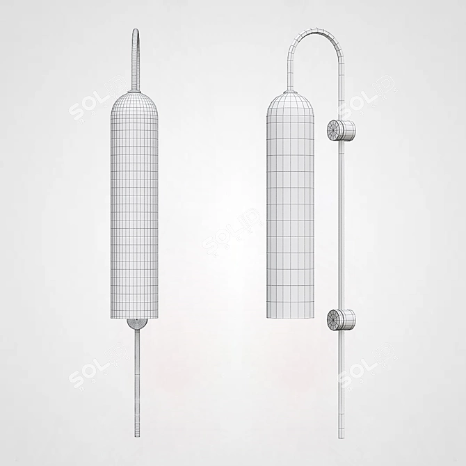 Articol Float Wall Sconce: Sleek Black Design 3D model image 3