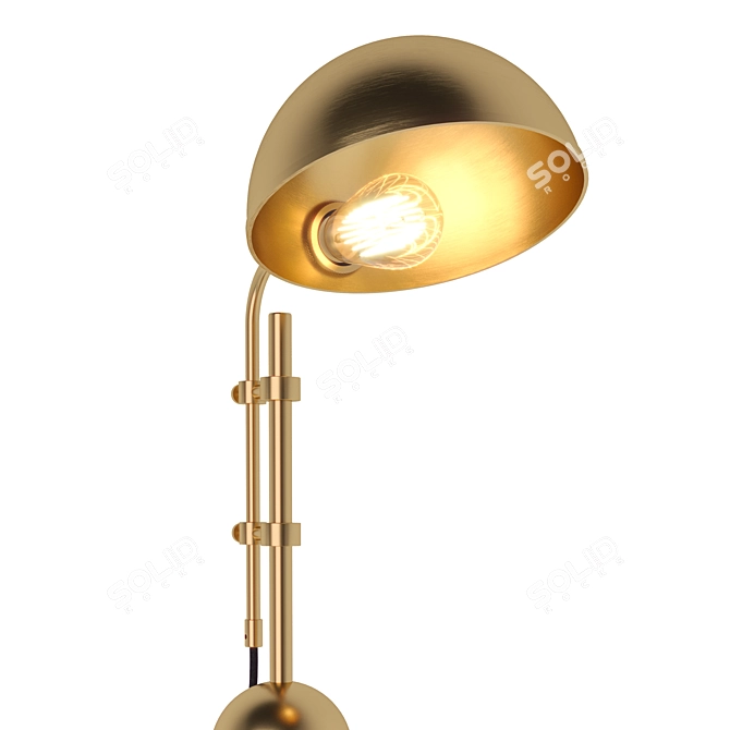 Elegant Brass Table Lamp 3D model image 2