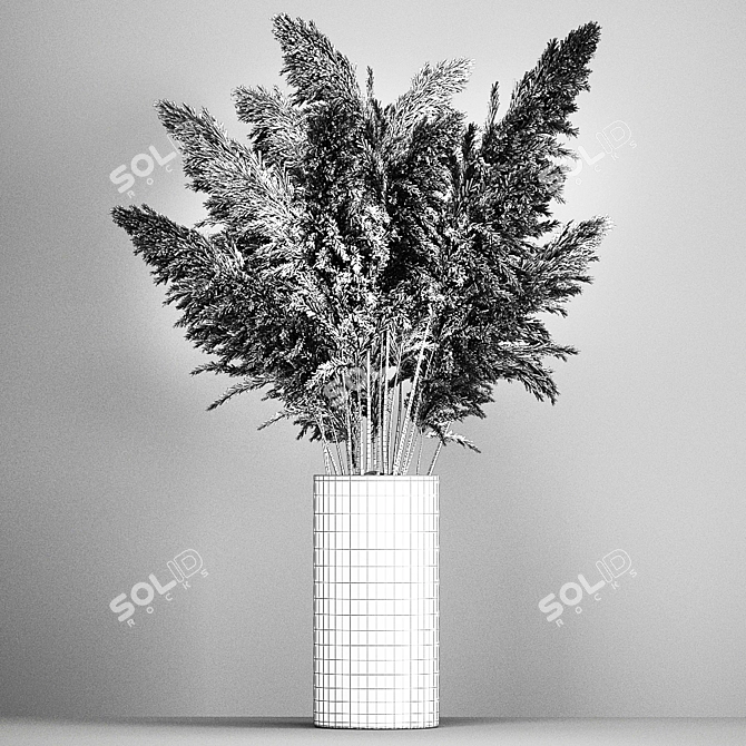 Ethereal Pampas Reed Bouquet 3D model image 6
