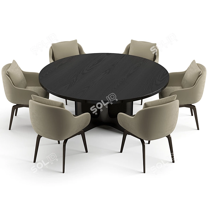 Elegant Minotti Dining Set 3D model image 3