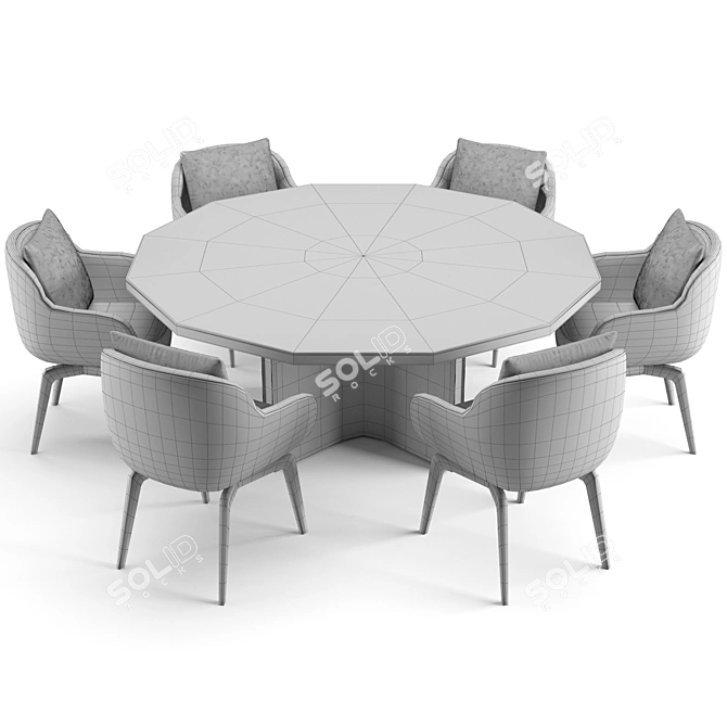 Elegant Minotti Dining Set 3D model image 5