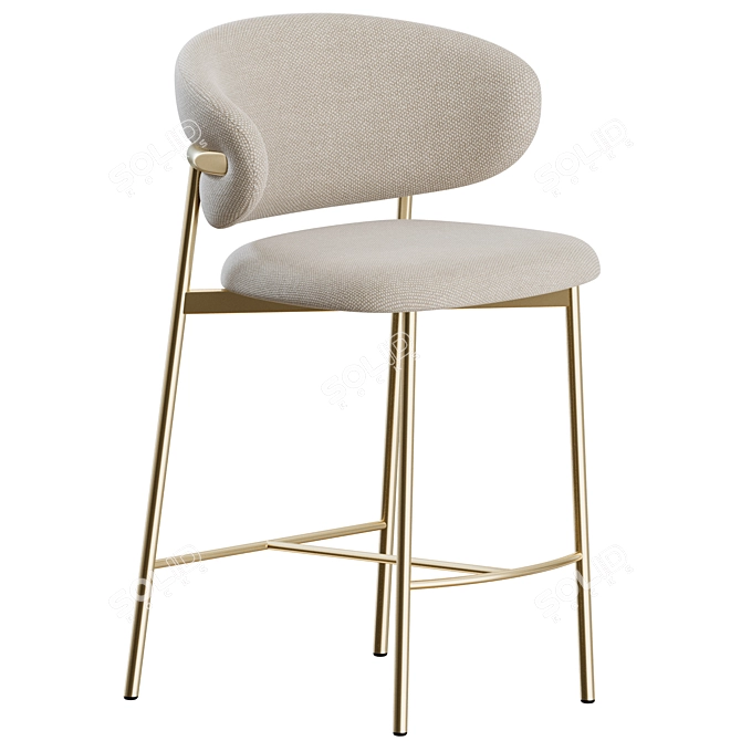 Modern Metal Bar Stool by Calligaris 3D model image 1