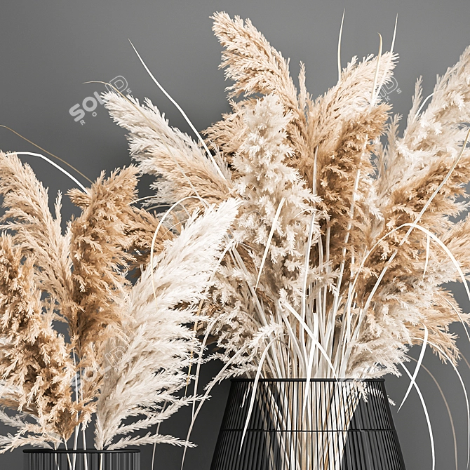 Title: Vintage White Reed Bouquet 3D model image 3