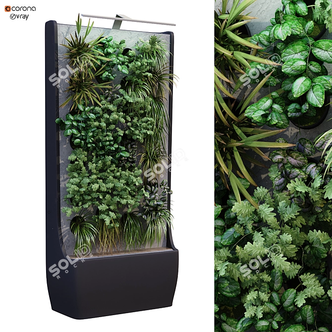 Vertical Plant Box Set - Lowpoly 177 3D model image 1