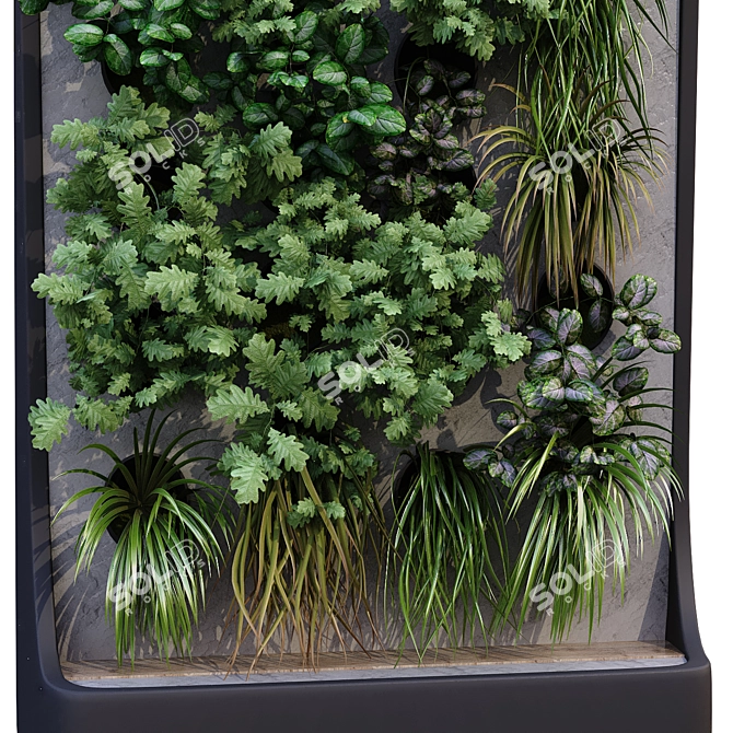 Vertical Plant Box Set - Lowpoly 177 3D model image 3