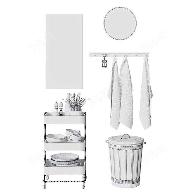 Versatile Kitchen Set: Ikea Towels & Accessories 3D model image 2