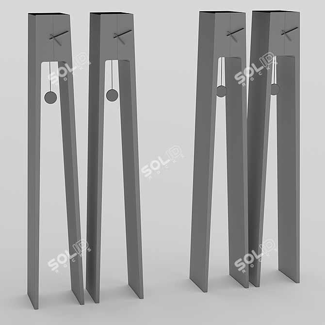 Modern Design Standing Clock 3D model image 3