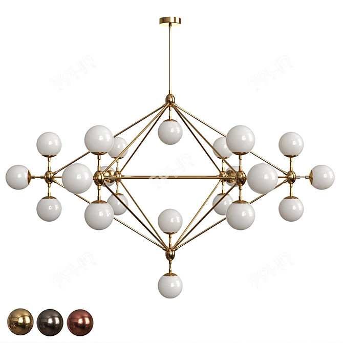 Sleek and Modern Modo Chandelier 3D model image 4