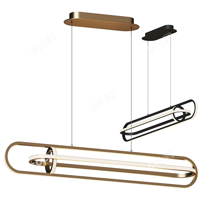 Pomezia LED Linear Suspension Light 3D model image 1