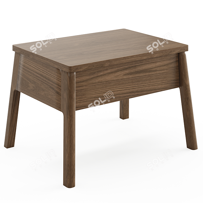 Modern Angled Leg Nightstand with Single Drawer- Air 3D model image 3