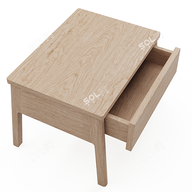 Modern Angled Leg Nightstand with Single Drawer- Air 3D model image 6